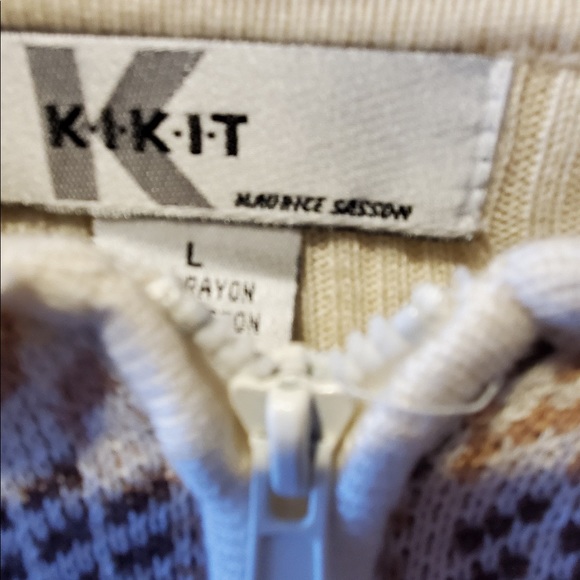 NWT Vintage KIKIT CARDIGAN ZIP DOWN SWEATER LARGE - Picture 10 of 10